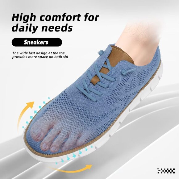 ⚡Men's Light Blue Mesh Casual Walking Business Oxfords Work Lightweight Sneakers - Picture 5 of 7
